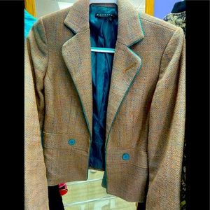 Tweed print blazer jacket